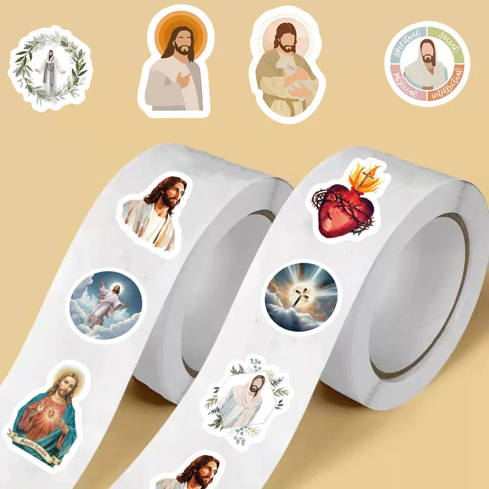 500PCS Jesus Scroll Sticker Harajuku Aesthetic Cartoon Suitcase Graffiti Refrigerator Phone Skateboard Graffiti Decals Stickers