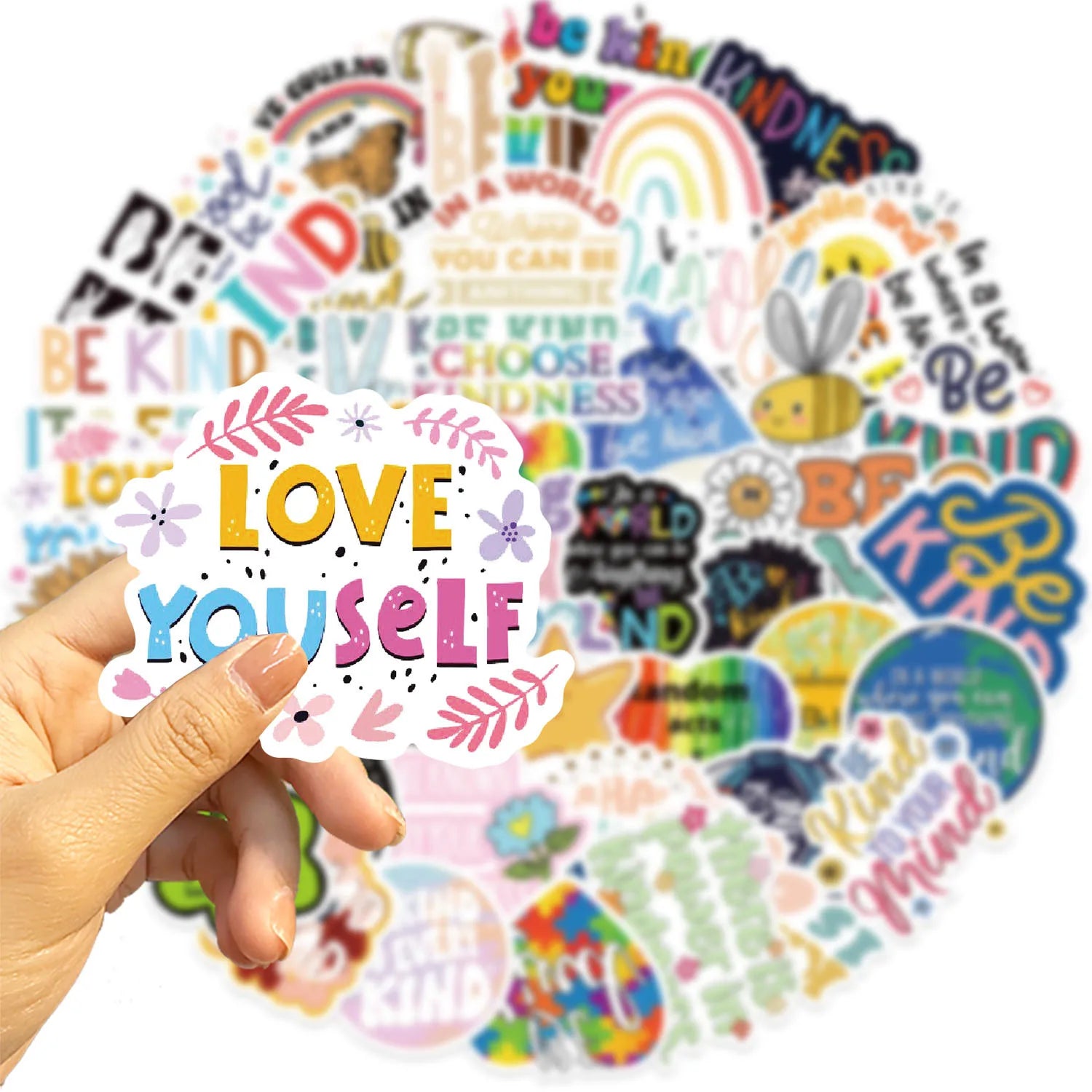 50/100PCS Friendly Psychology Be kind Graffiti Stickers Decorative Guitar Notebook Luggage DIY Waterproof Stickers