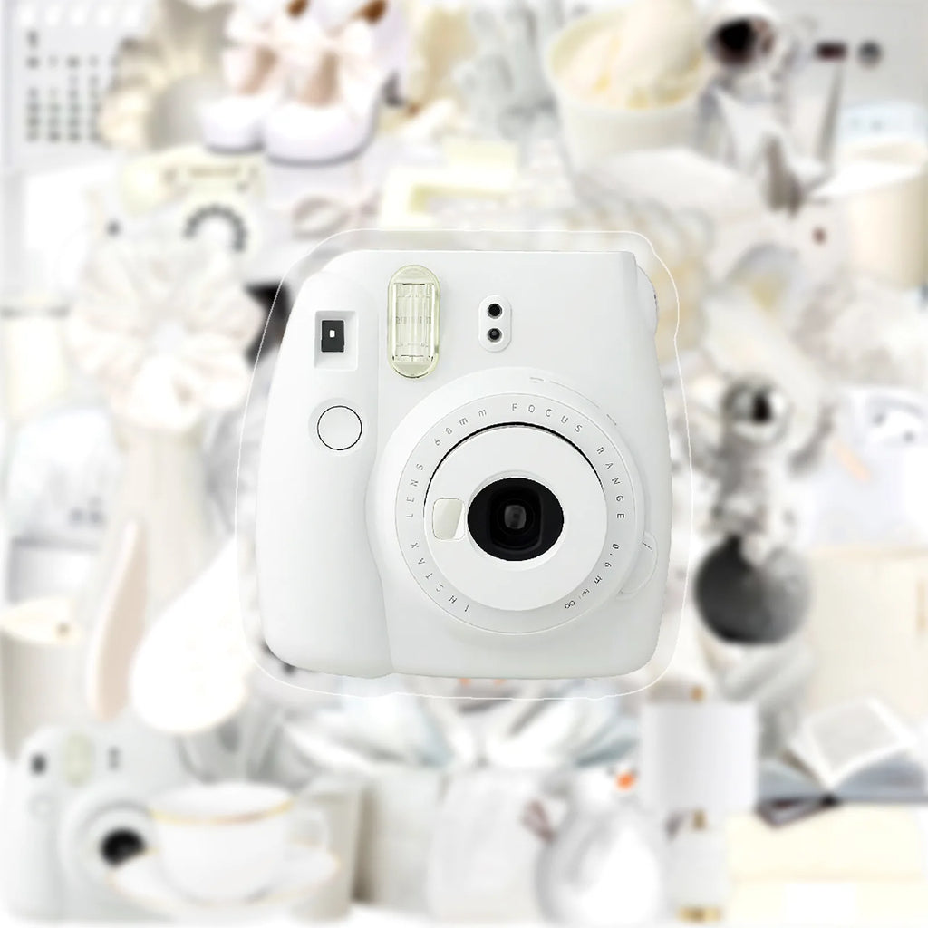 50/100Pcs White Aesthetic Retro Fresh Style PET Waterproof Clear Stickers for Phone Cup Laptop Helmet Suitcase File Holder Decal