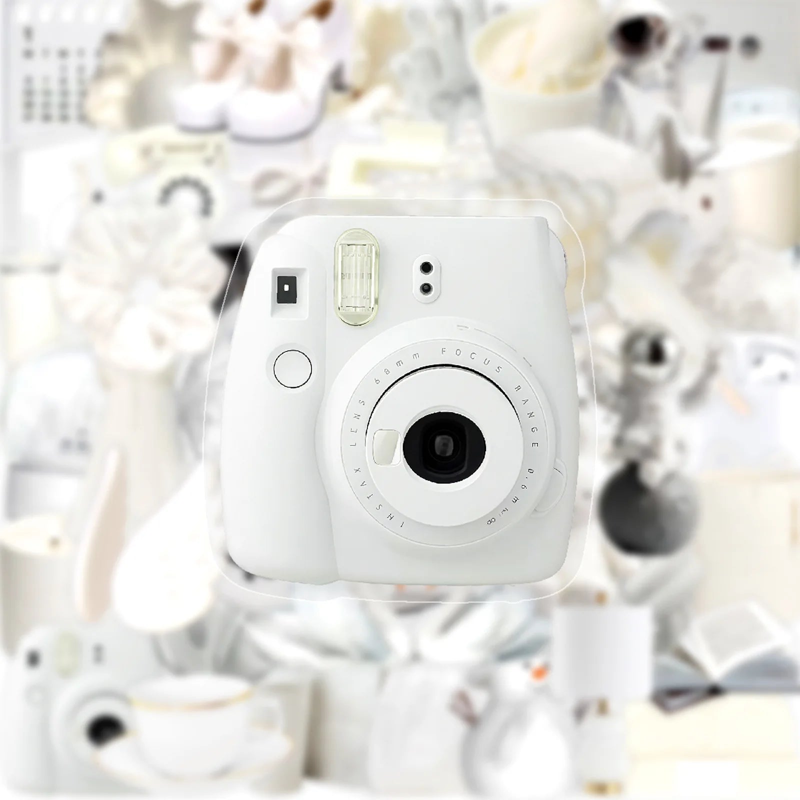 50/100Pcs White Aesthetic Retro Fresh Style PET Waterproof Clear Stickers for Phone Cup Laptop Helmet Suitcase File Holder Decal