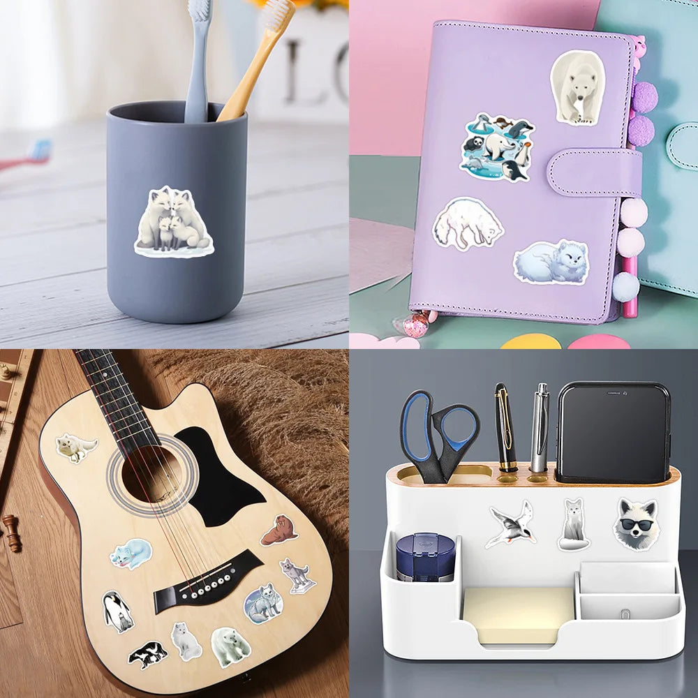 60PCS Arctic Animals Graffiti Stickers for Luggage, Water Cups Skateboard Stickers
