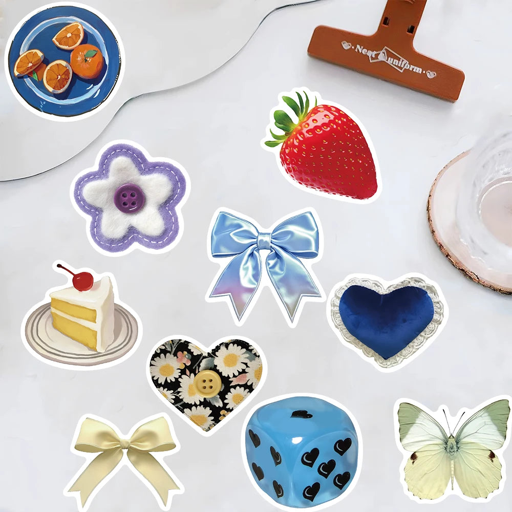 50PCS Cute Stickers Cartoon Nostalgia Laptop Landscape Luggage Fashion Coffee Nostalgia Skateboard Home Room Graffiti Sticker ﻿