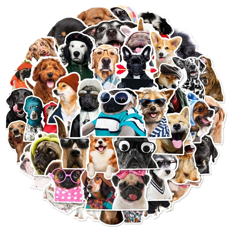 10/30/50PCS Kawaii Dog Hat PVC Sticker Aesthetic DIY Decoration Scrapbooking Accessories Stationery School Supplies for Kids