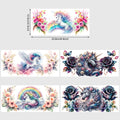 5 sheet Unicorn UV DTF Cup Stickers, DTF Transfer Stickers, Waterproof Wipe Transfer Paper for 16oz Glass, Mug, Craft, Furniture
