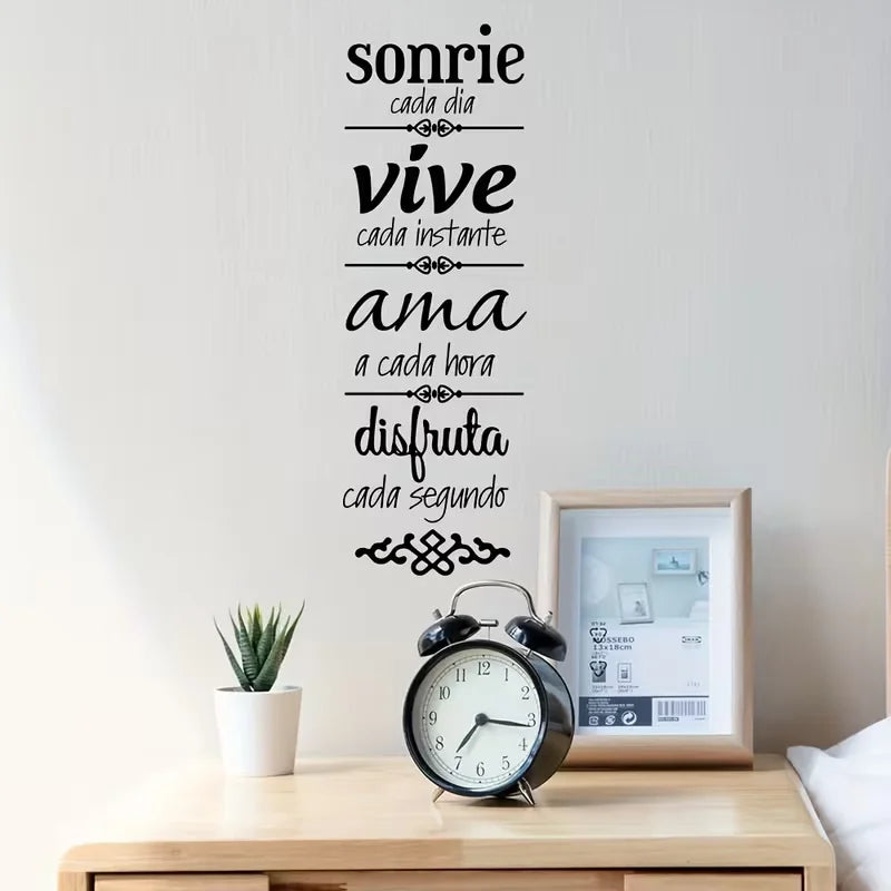 1pc of Spanish Happy Family Wall Sticker, Home Wall Decal for Living Room And Bedroom Decoration