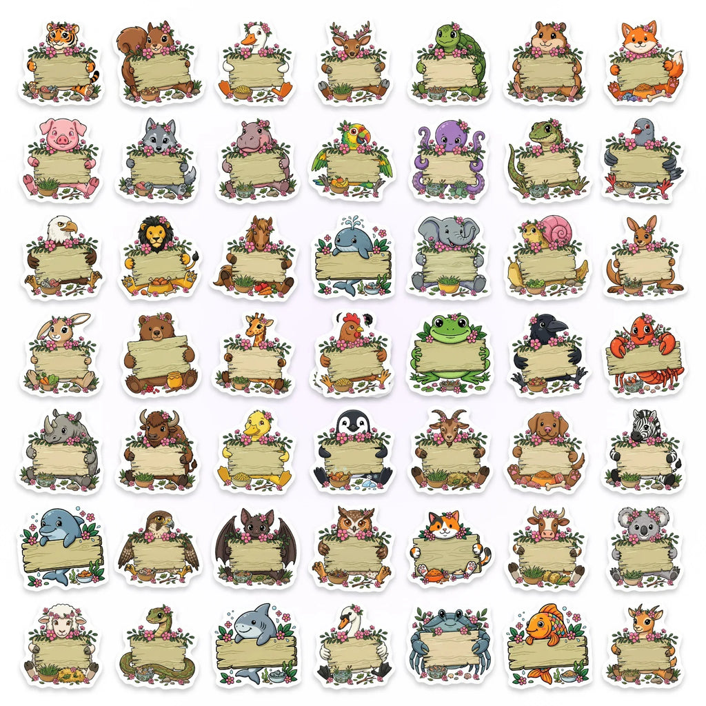 50/100Pcs HD Watercolor Forest Animal Stickers Thick Waterproof for Phone Thermos Skate Diary Stationery Box File Holder Deals