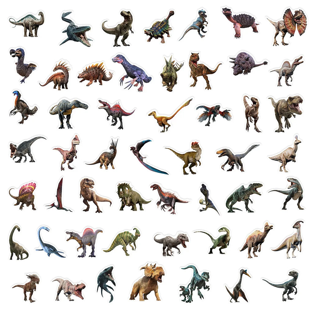 50PCS Dinosaur Stickers Kids Toy Gift DIY Laptop Phone Suitcase Notebook Ancient Animal Sticker Graffiti Decals