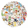50PCS Creative Popular Clothing Headwear Cat Cute Cartoon Fun Stickers DIY Manual Account Phone Case Notebook Skateboard