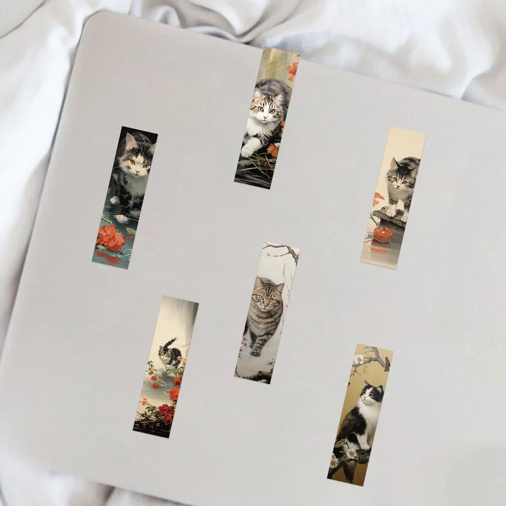 30PCS Japanese style cat Bookmarks European And Shadow Decoration Creative Landscape Bar Durable Reading Photography Accessories