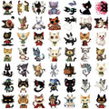 50/100PCS Gothic Weird Cat Graffiti Stickers Decorative Guitar Notebook Luggage DIY Waterproof Stationery Stickers