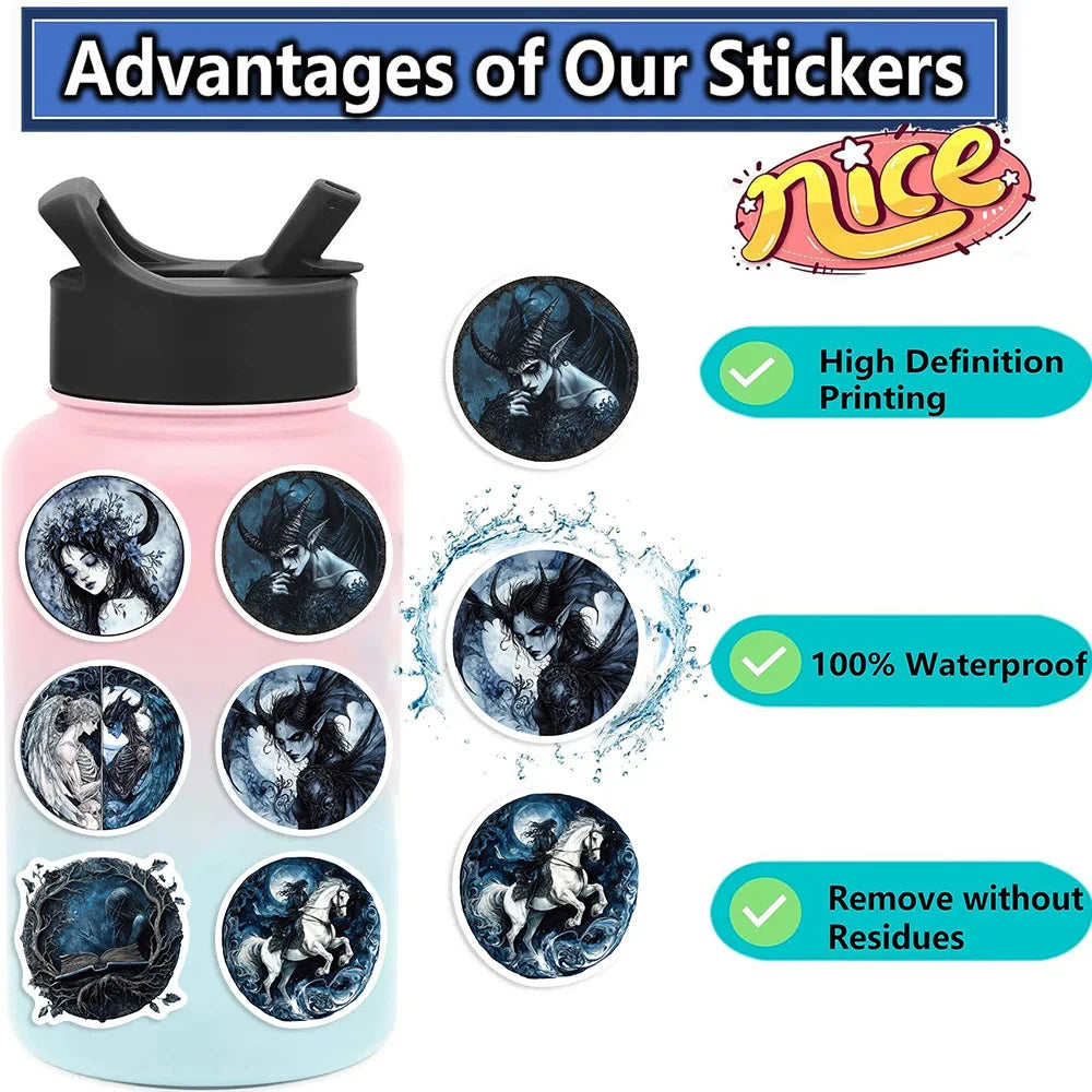50/100PCS Cartoon Dark Gothic Graffiti Stickers Decorative Guitar Notebook Luggage DIY Stationery Waterproof Stickers