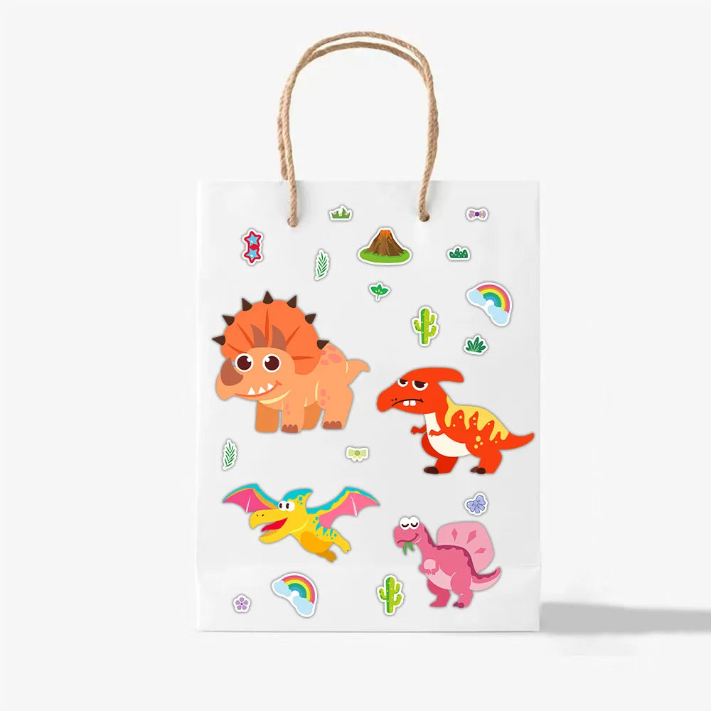 8PCS Cartoon Cute Dinosaur Collage Toy DIY Stickers Luggage Tablet Computer Speaker Skateboard Waterproof Stickers