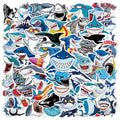 50 sheets Cartoon Shark Graffiti Sticker For Suitcase Skateboard Helmet Toy Phone Case Vinyl Waterproof Sticker