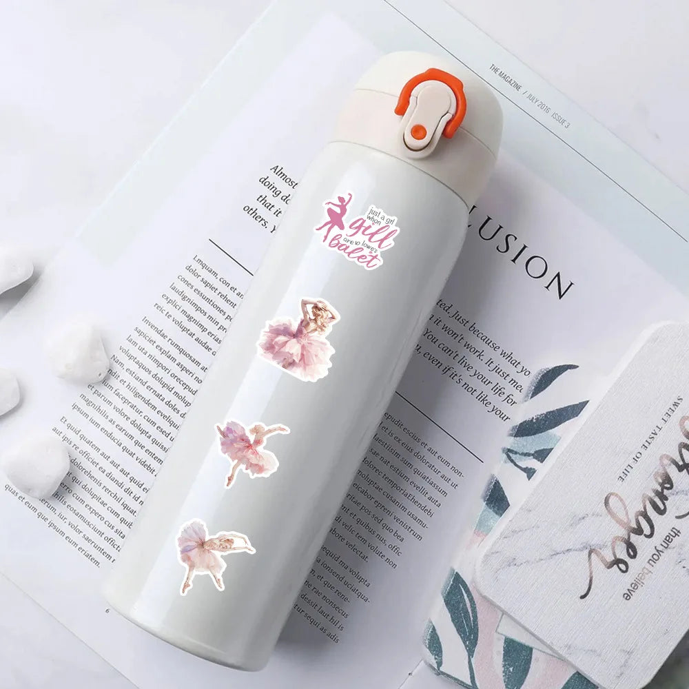 50/100PCS Cartoon Ballet Stickers New Dance Decoration Classroom Bedroom Window Creative Stickers Waterproof Stickers