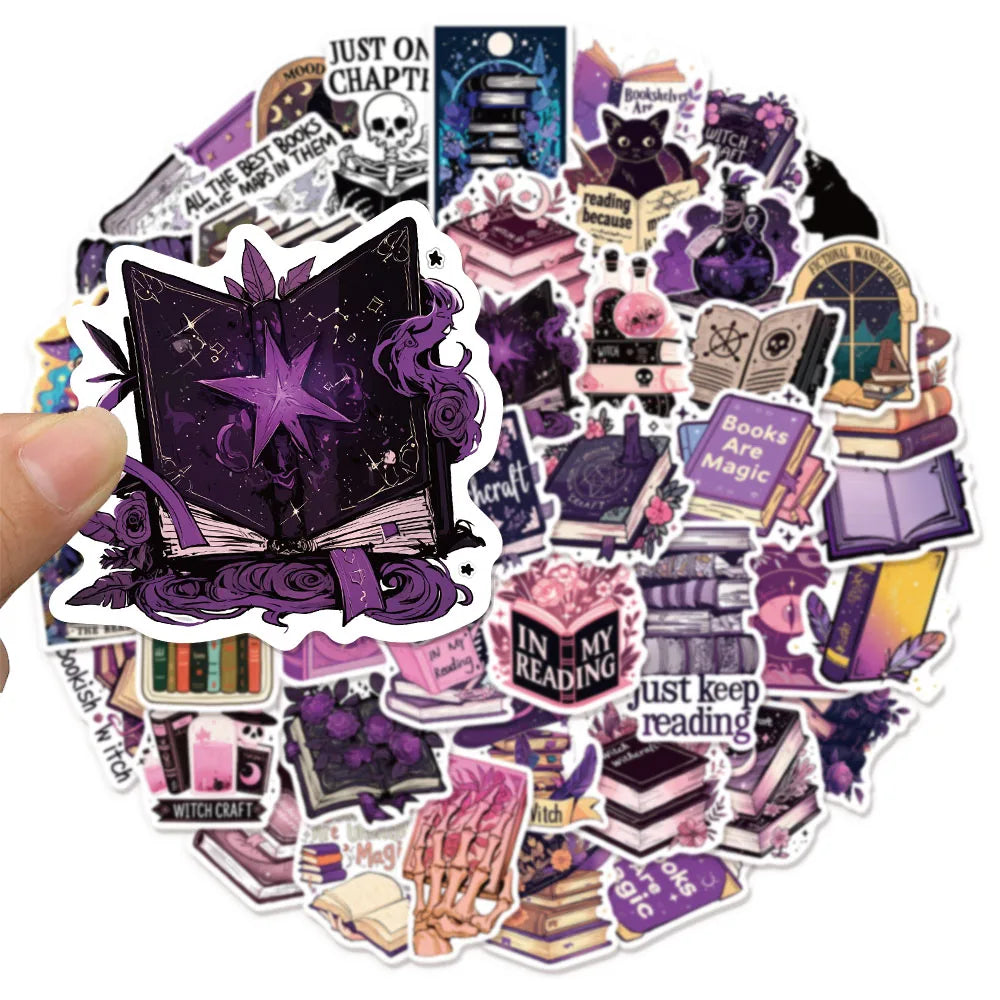 50/100PCS Witch Book Scroll Stickers Fun Graffiti DIY Manual This Label Decoration Phone Case Tablet Waterproof Stickers Toy