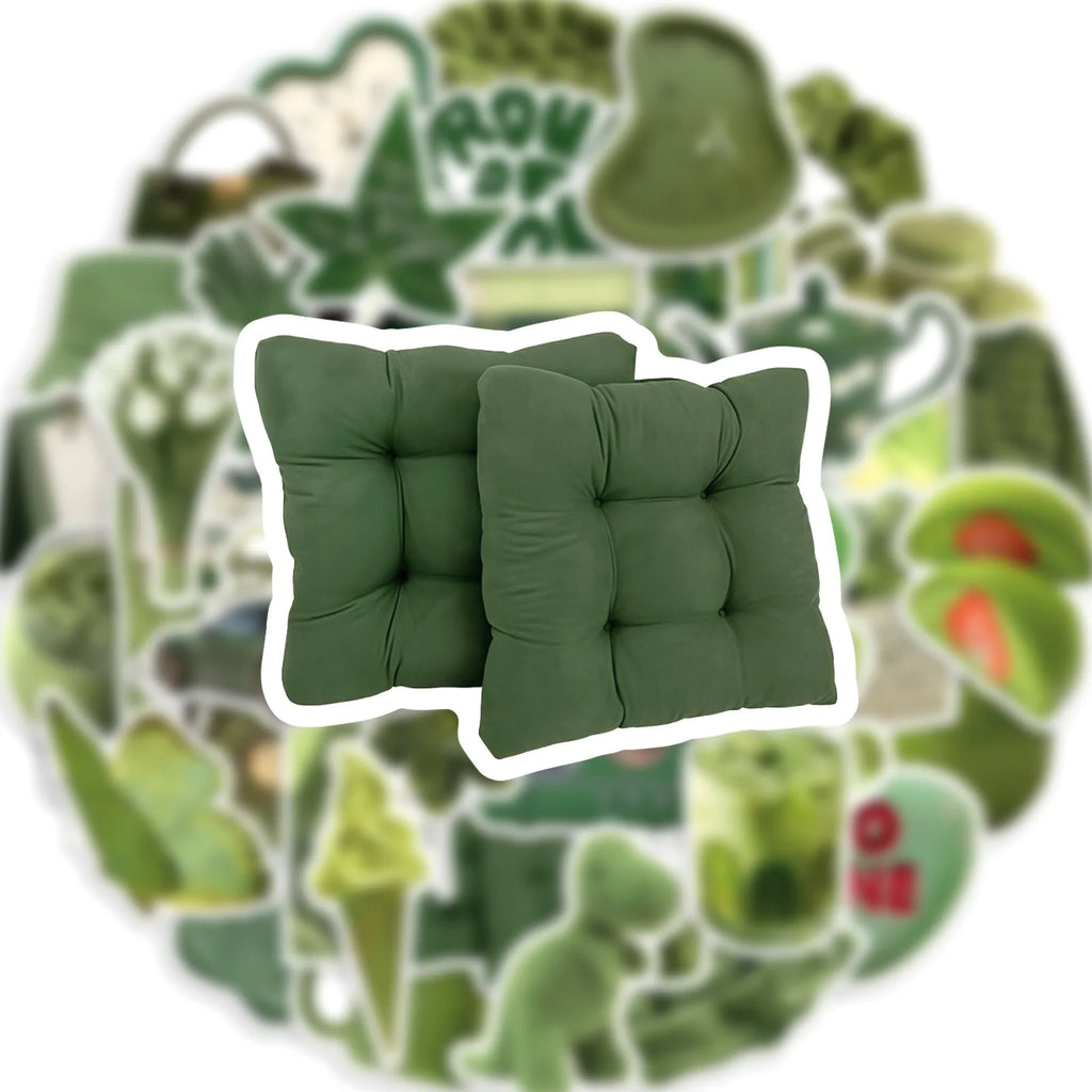 50/100 Pcs Ins Style Korean Olive Green Aesthetic Stickers DIY for Scrapbook Cup Suitcase Wardrobe Phone Laptop Removable Decals