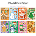 8PCS Christmas Fun Santa Claus Creative Collage DIY Suitable For Phone Cases Tablets Water Bottles Puzzle Toy Stickers