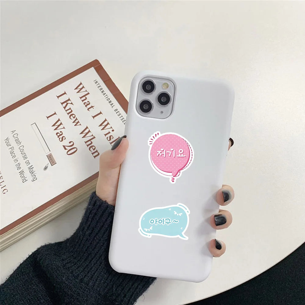 50-Pack Korean Greeting Cartoon Stickers Creative Phone Luggage Refrigerator Stationery Decor Kids Reward Stickers