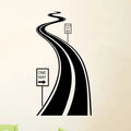 1pc of Wall Sticker Featuring a Road Sign, Vinyl Speed Limit Decal, Tire Track Design, And Winding Road Decal, Perfect for Decor