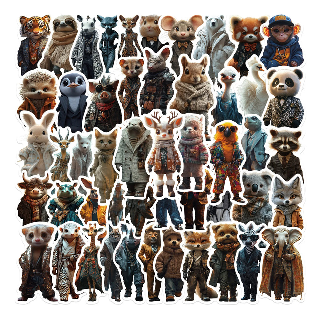 50/100PCS Cartoon Cute Animal Fashion Stickers DIY Diary Phone Case Guitar Stationery Decoration Stickers