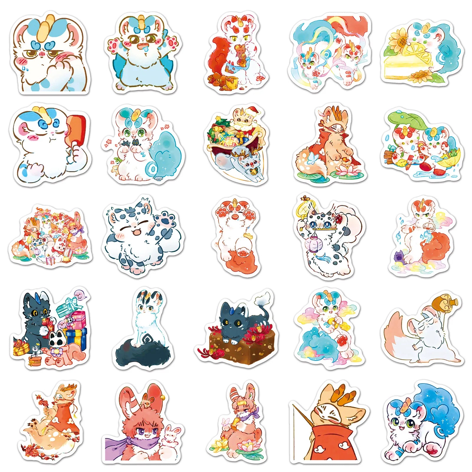50Pcs Cartoon Anime Animal & Character Doodle Stickers Stationery Organizer Box Phone Notebook Guitar Fridge Suitcase DIY Decals