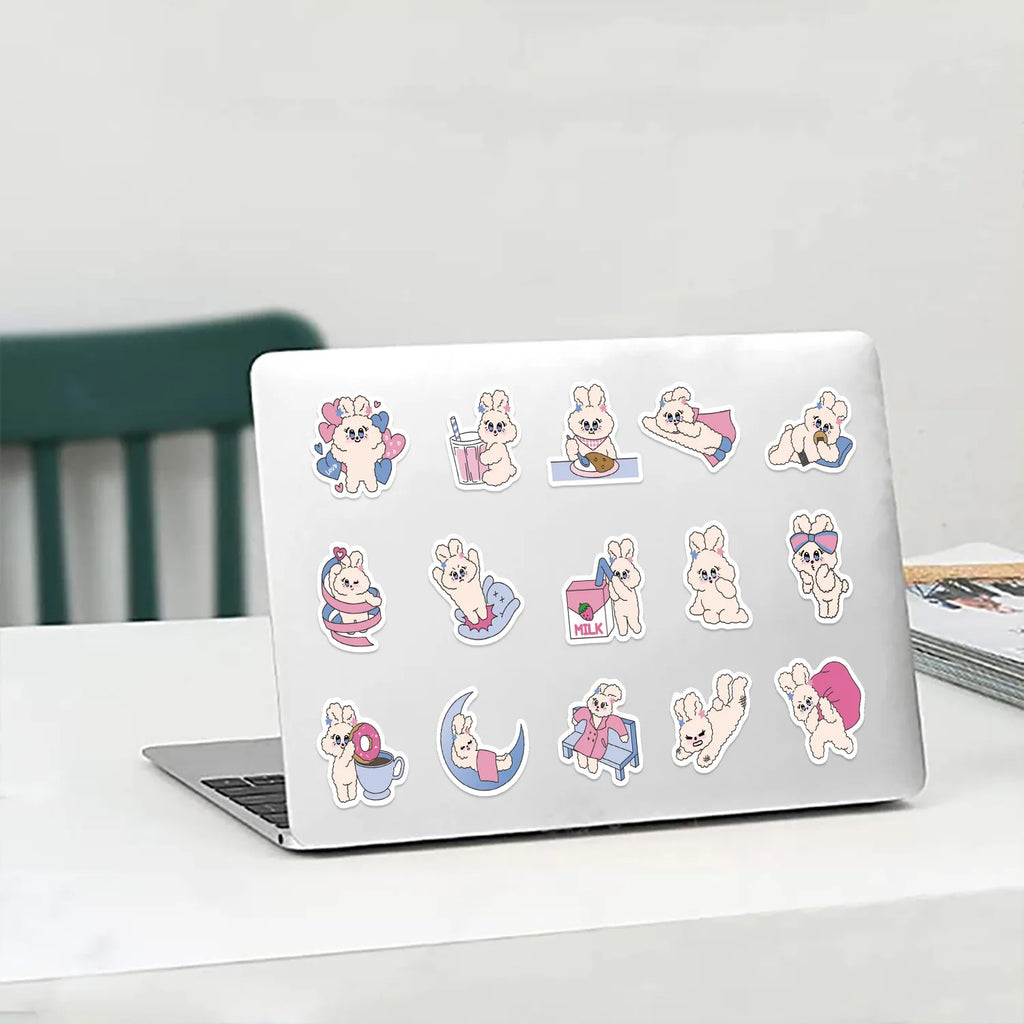 90/180PCS Cute Candy Rabbit Graffiti Stickers Guitar Notebook Luggage DIY Waterproof Stationery Pen Holder Stickers