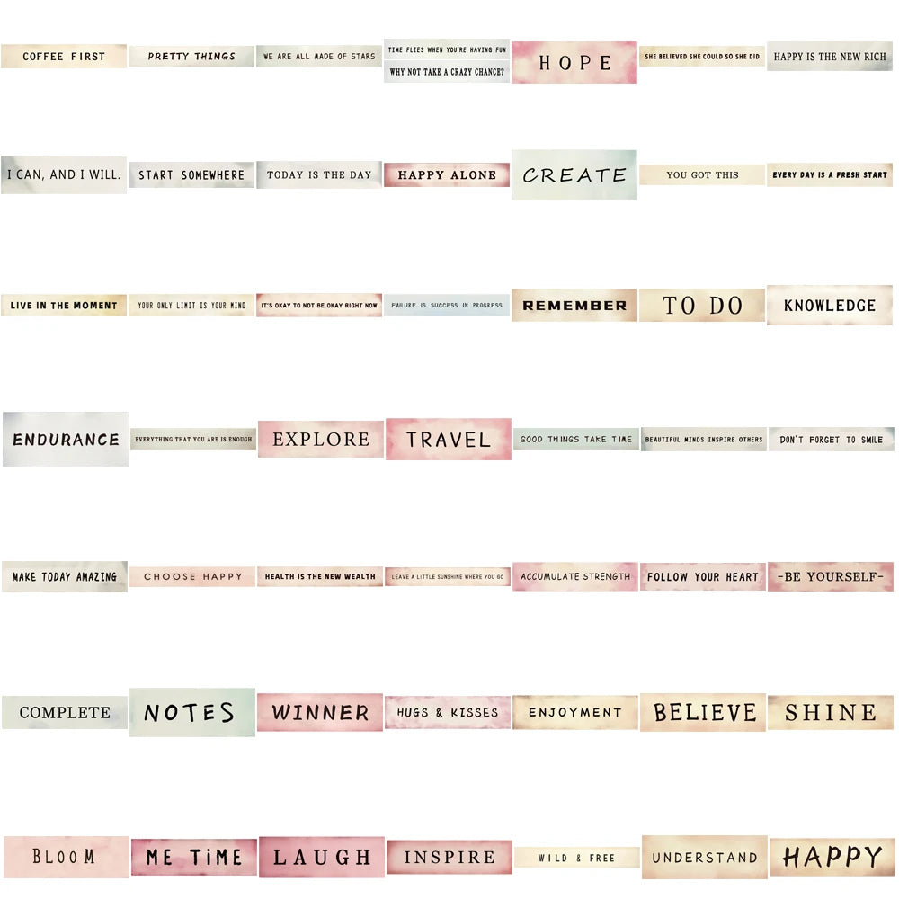 50/100PCS Retro Label Vocabulary Stickers Notebook Creative Skateboard Coffee DIY Suitcase Scrapbooking Sticker Cute Things Gift