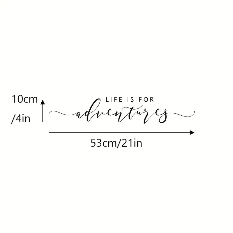 1pc Lettering Wall Sticker, Life Is For Adventures Wall Decal, Inspirational Quote Vinyl Wall Decor, Travel Quotes Decoration