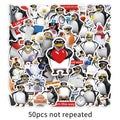 50Pcs Pack Funny Penguin Doodle Stickers, Stationery Notebook Organizer Box Suitcase Fridge DIY Waterproof Decor Decals Sticker