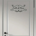 1pc French "Salle de Bain" Vinyl Door Decal - Contemporary Style, Removable Bathroom & Restroom Wall Sticker with Elegant Laurel