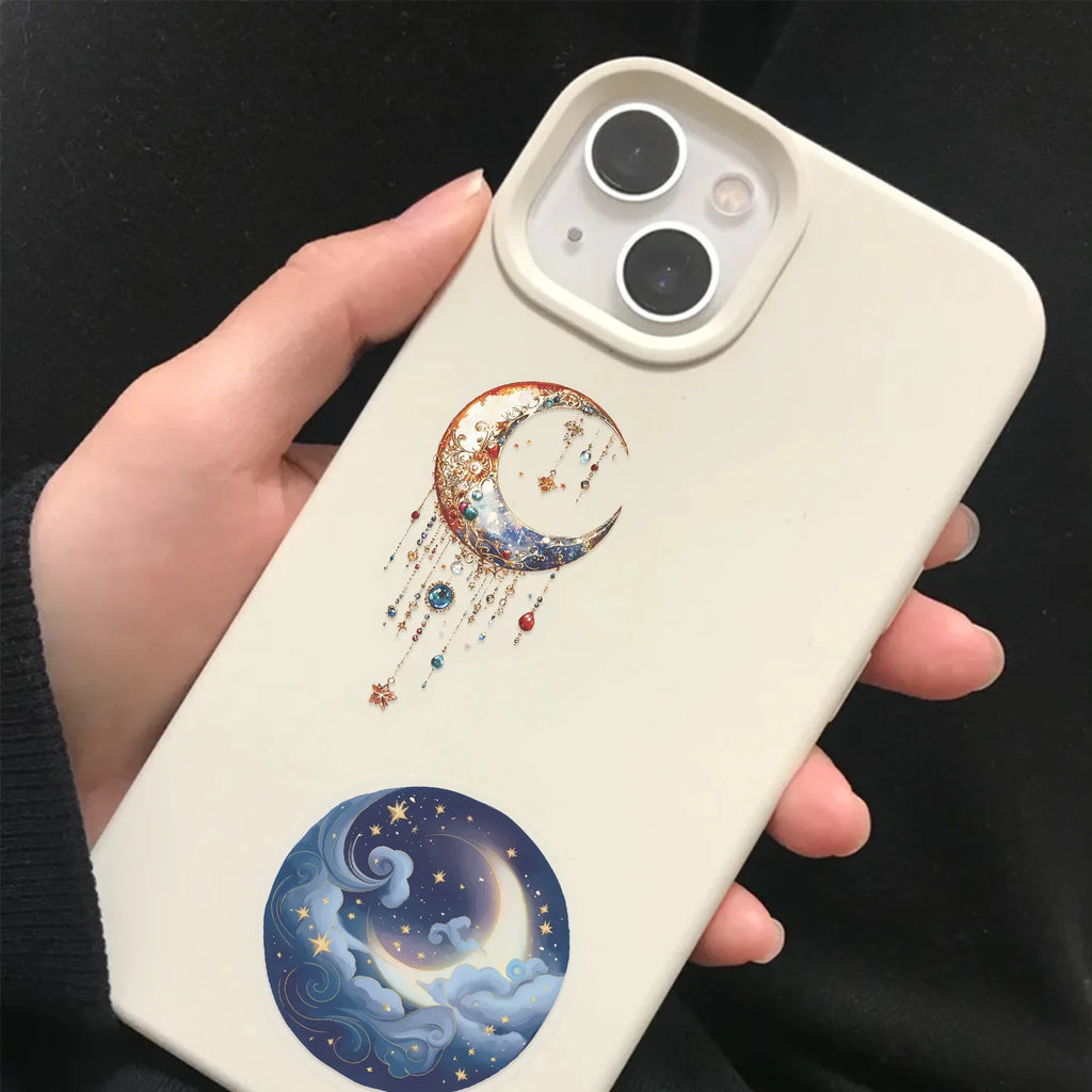 100PCS Starry Sky Magic Planet Dreamy Galaxy Stickers DIY Decor Stationery Box Notebook Pen Holder Transparent PET Stickers