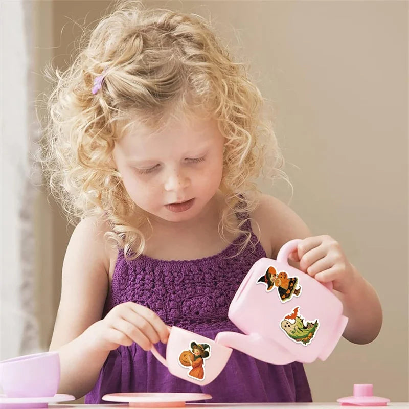 10/30/52PCS Cartoon Halloween Ghost PVC Sticky Sticker Aesthetic DIY Children's Decoration Scrapbooking School Supplies