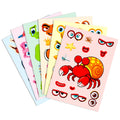 6/12 Pcs Large New Marine Life Puzzle Make A Face Stickers for Stationery Box Laptop Wall Notebook DIY Game Decals