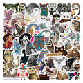 50-Pack Animal Owl Graffiti Stickers Waterproof Cartoon Decals for Notebooks Skateboards Luggage Fun Stationery Supplies Sticker