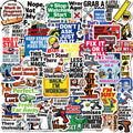 56PCS Construction Site Fun Quote Stickers, Safety Humor Decals Student Notebook Fridge Creative Aesthetic Decal Sticker
