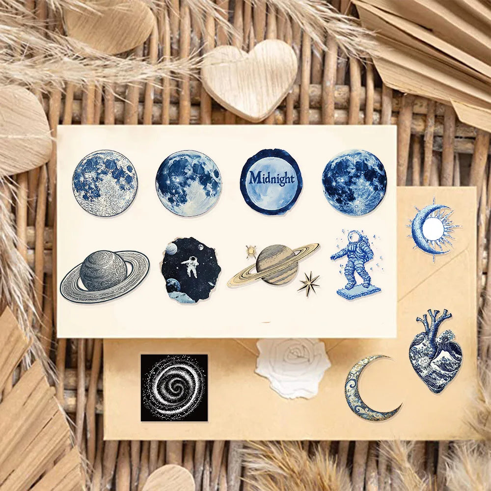 50PCS Transparent Astronomy Space Planet Stickers Cartoon DIY Stickers Graffiti Skateboard Phone Case Tablet Electric Stickers