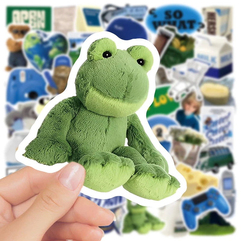 10/30/50PCS Fresh Cow Cheese PVC Graffiti Sticker Sticky Aesthetic Color Decorative Scrapbook DIY Child Phone Stationery Supply