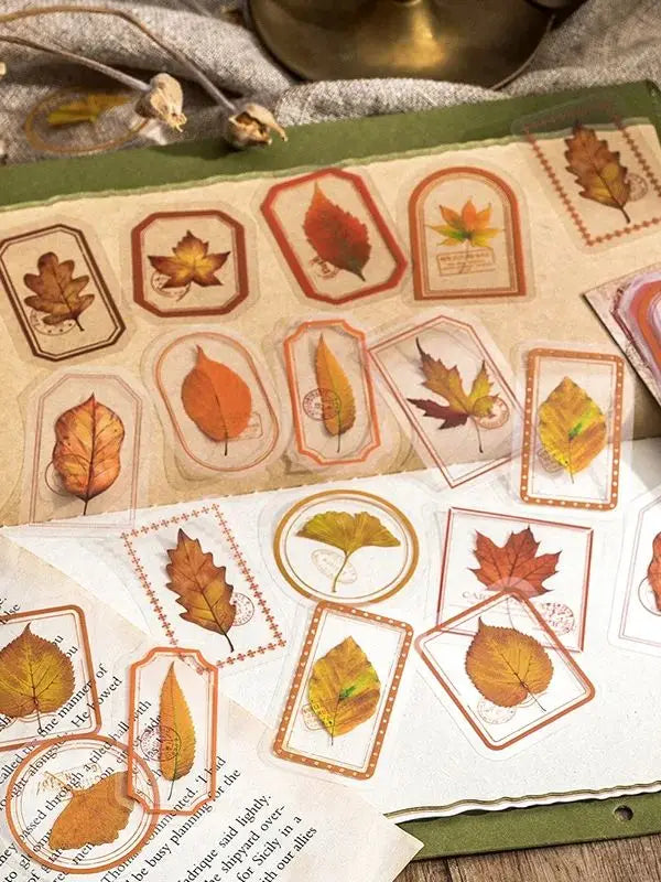 Mist Flower Series 30PCS PET Sticker Pack Light Retro Plant Frame DIY Decorative Stationery Notebook Stickers -6 Styles