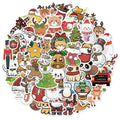 50PCS Cartoon Christmas Festival Gift Santa Claus Sticker Pack DIY Brochure Decoration Tablet Computer Toy Stickers