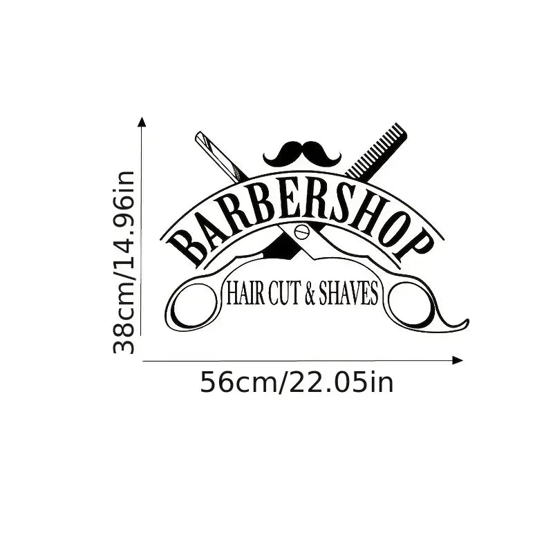 1pc Haircut Shaves Barber Shop Window Wall Sticker, Barber Hairstyle Beauty Salon Wall Decal, Bar Spa Salon Vinyl Wall Decor