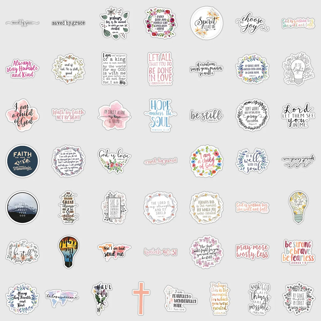 49 PCS Quotes Graffiti Stationery Stickers Water Cup Mobile Waterproof Decorative Stickers Creative DIY Stickers
