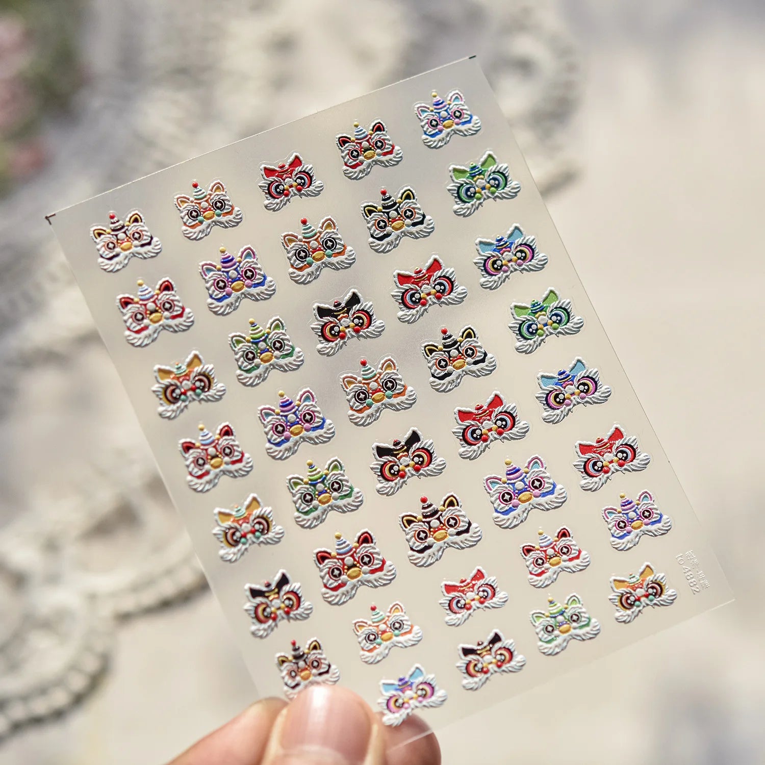 3D Thin and Tough Nail Stickers New Year Red Horse Paper-cutting Window Decorations Nail Art Stickers DIY Nails Accessory Decals