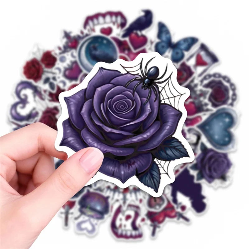 10/30/50PCS Gothic Valentine's Day Sticky PVC Sticker Stationery DIY Laptop Luggage Skateboard Decoration Scrapbooking