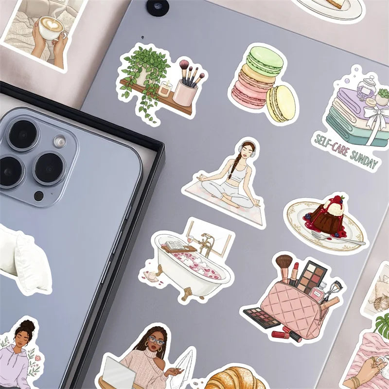 10/30/56PCS Elegant Women's Life Sticky Sticker PVC DIY Laptop Luggage Skateboard Stationery Decoration Scrapbooking for Kids
