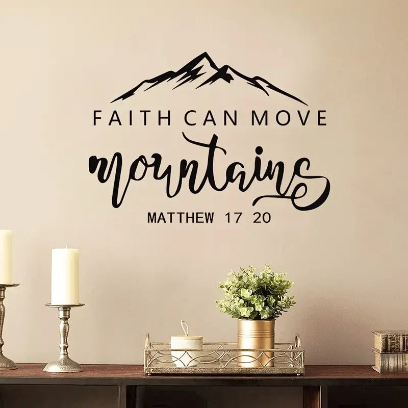 Matthew Faith Can Move Mountains Bible Verses, Vinyl Decals, Christian Wall Decor Stickers