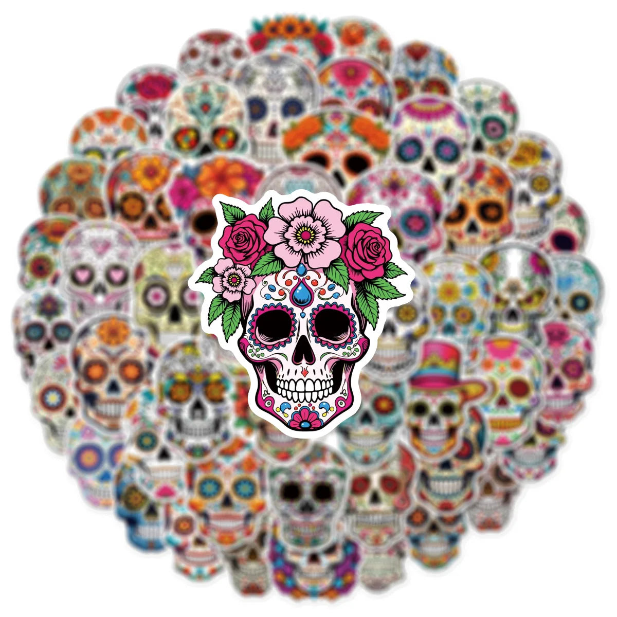50/100PCS Skull Face Graffiti Stickers Travel Box Stickers Notebook Skateboarding Guitar Helmet Stickers
