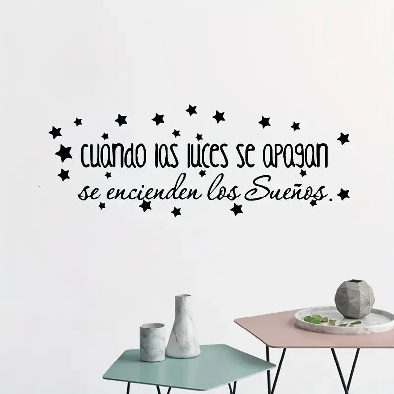 1pc Large Wall Stickers Spanish Quotes Sentences Vinyl Wall Art Decals For Room Decoration Spanish Vinyl Sticker Wallpaper Suita