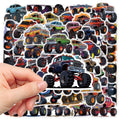 50/100PCS Cartoon Creative Monster Truck Stickers Laptop Luggage DIY Waterproof Decorative Stickers