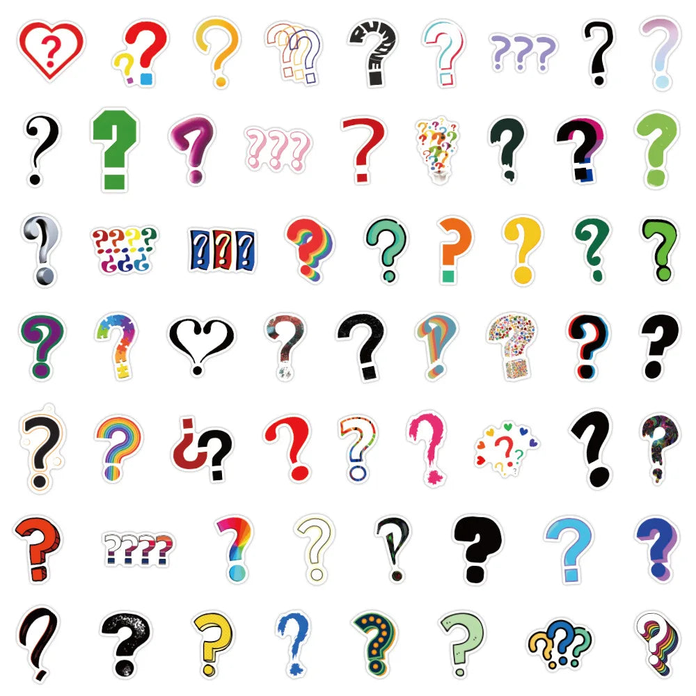 60/120PCS Fun Question Mark Graffiti Sticker Car Luggage Case Water Bottles Helmet Notebook Stationery Sticker