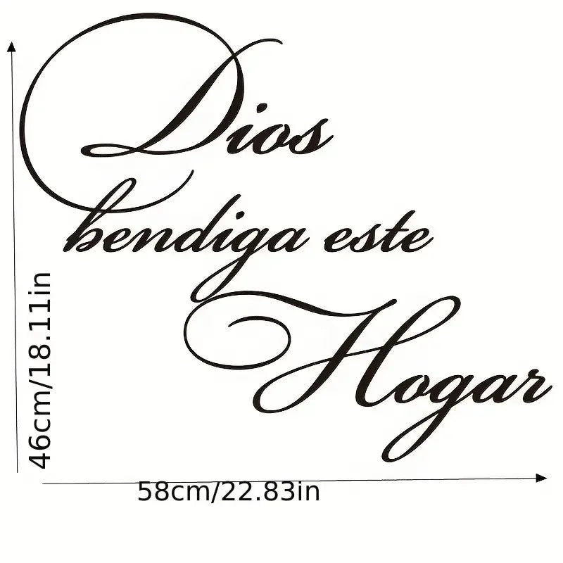 1pc Wall Stickers, Spanish Quote Christian Wall Sticker, Dios Bendiga Este Hogar, Vinyl Wall Sticker, Art Wall Decals, Home Deco